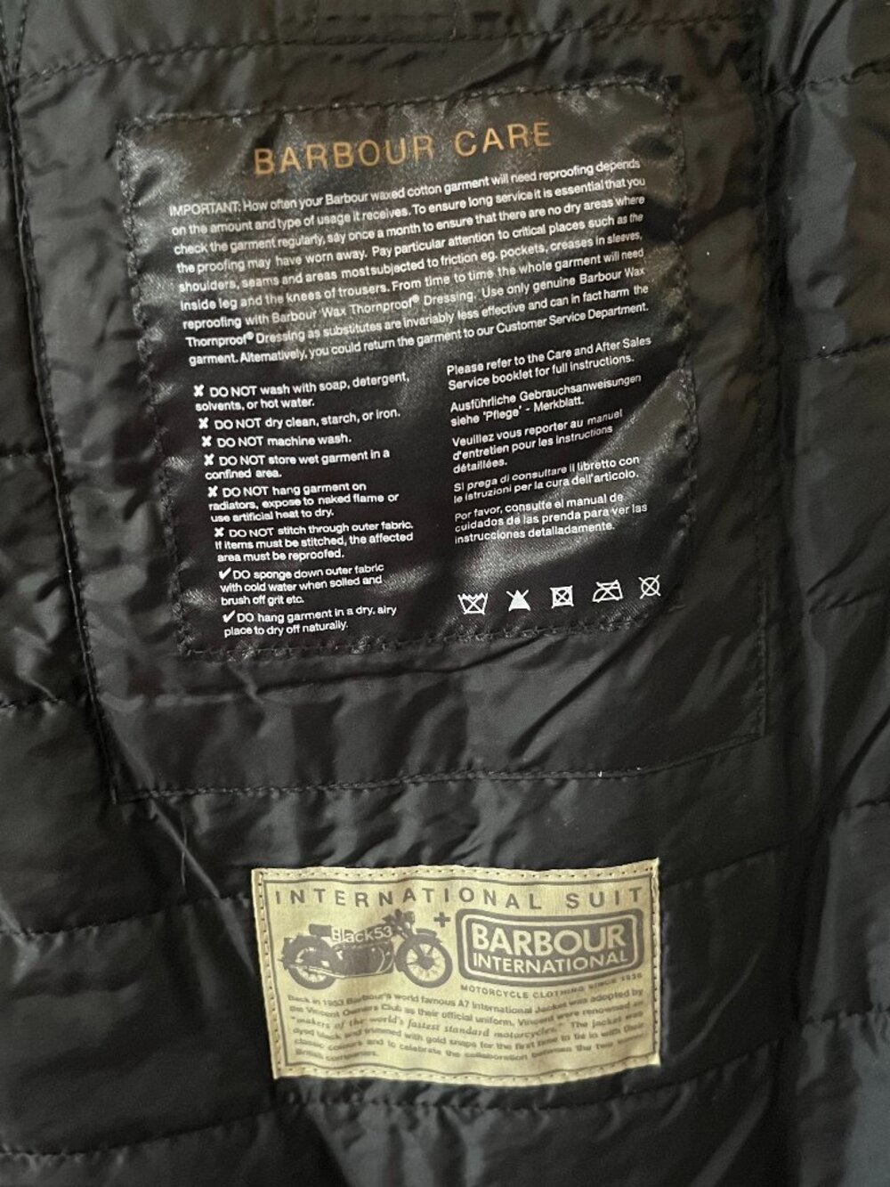 Barbour International Black Motorcycle Jacket Sz L - Picture 7 of 10